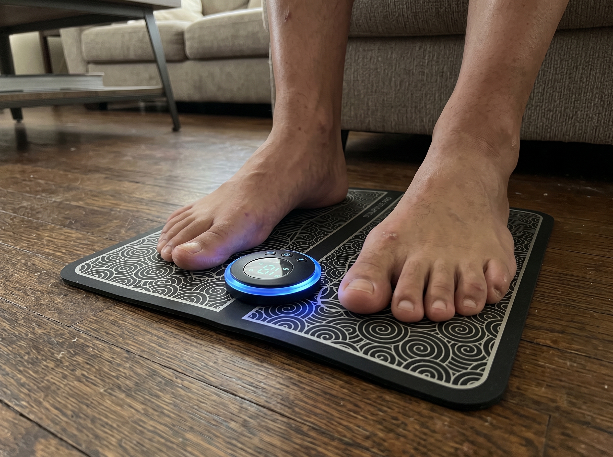 שלב 1: הנח את DualPulse Pro על הרצפה ליד כיסא