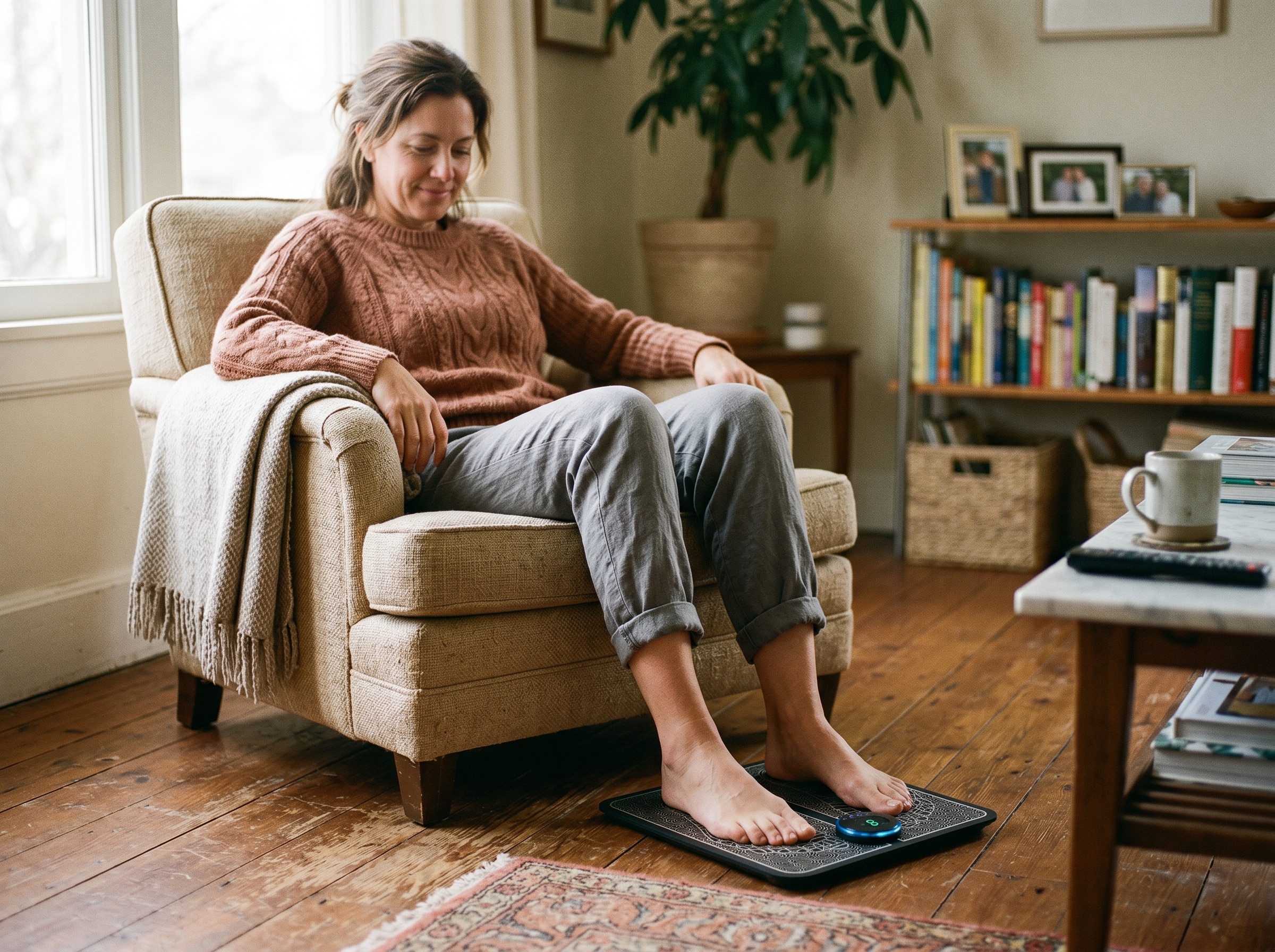 שלב 3: משתמשת קוראת ספר עם כפות רגליה על DualPulse Pro